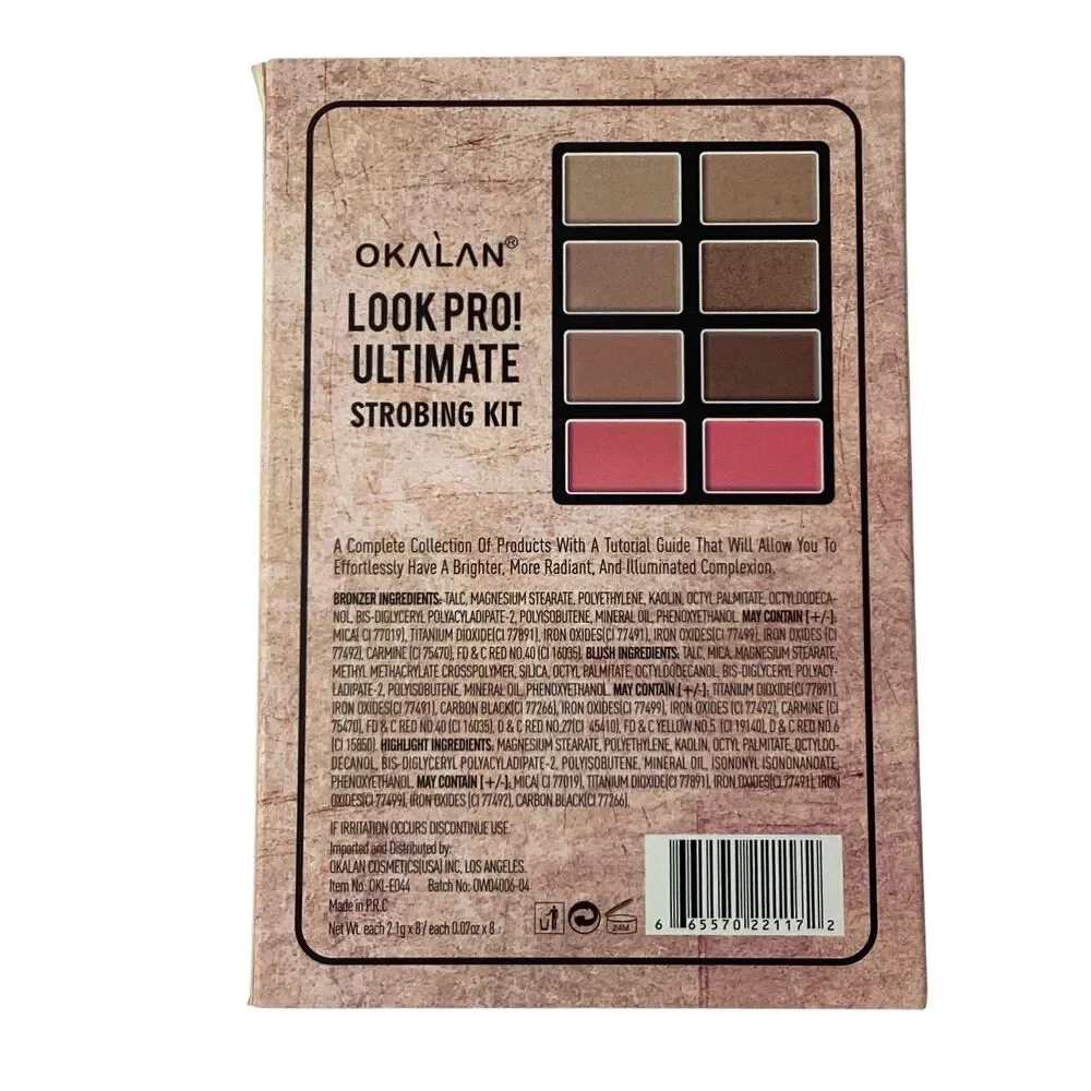 Okalan Look Pro Ultimate Strobing Kit Natural Color 8 Shade Face Palette